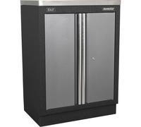 Loops 680mm Modular 2 Door Floor Cabinet - Adjustable Shelf - Aluminium Handles Loops Multicolor