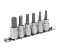 Loops 6pc Hex Key Socket Bit Set 3/8" Square Drive - 4mm to 10mm - S2 Steel Shafts in Metallics Loops Metallics