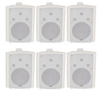 Loops 6x 180W White Wall Mounted Stereo Speakers 8" 8Ohm LOUD Premium Audio & Music Loops White