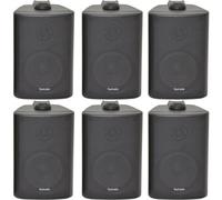 Loops 6X 70W 2 Way Black Wall Mounted Stereo Speakers 4 8Ohm Compact Background Music