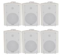 Loops 6X 90W White Wall Mounted Stereo Speakers 5.25" 8Ohm Quality Home Audio Music