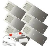 6x 5W Kitchen Cabinet Low Profile Slim Panel Light & Driver Natural White Flush