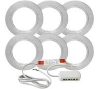 6x 2.6W LED Kitchen Flush Light & Driver Stainless Steel Natural Cool White