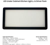 Loops 6x MATT BLACK Ultra-Slim Rectangle Under Cabinet Kitchen Light & Driver Kit - Natural White Diffused LED Loops Black