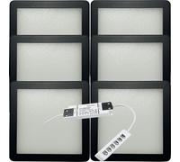 (6 Lights & Driver) MATT BLACK Slim Square Under Cabinet Down Light & Driver - Natural White LED