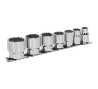 Loops 7 PACK - Whitworth Socket Set - 3/8" Imperial Square Drive 12 Point HIGH TORQUE Loops Multicolor