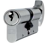 Loops 70mm Double EURO Cylinder & Thumbturn Lock Keyed to Differ 5 Pin Nickel Plated in Metallics Loops Metallics