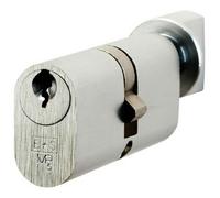 70mm Double OVAL Cylinder & Thumbturn Lock Keyed to Differ 5 Pin Satin Chrome