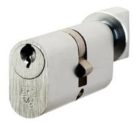 70mm Double OVAL Cylinder & Thumbturn Lock Keyed to Differ 5 Pin Satin Chrome