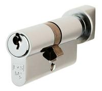 Loops 70mm EURO Cylinder & Thumbturn Lock Keyed to Differ 5 Pin Polished Chrome