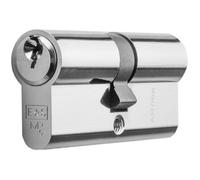 Loops 70mm Euro Double Cylinder Lock - 5 Pin Polished Chrome Fire Door Key Barrel