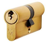 Loops 70mm Euro Double Cylinder Lock - 5 Pin Satin Brass Fir Door Key Barrel