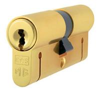 Loops 70mm Euro Double Cylinder Lock Keyed to Differ 15 Pin Polished Brass Door in Metallics Loops Metallics