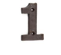 Loops 75mm Beeswax Iron Door Numeral - Number 1 Premium Quality Wall House Sign