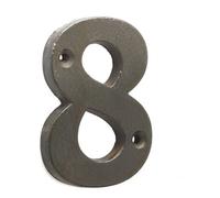 Loops 75mm Beeswax Iron Door Numeral - Number 8 Premium Quality Wall House Sign