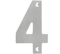 Loops 75mm Satin Stainless Steel Door Numeral - Number 4 Premium Quality Wall House Sign