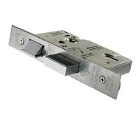 Loops 76mm 5 Lever BS Rated Sashlock Square Forend Satin Steel Door Latch in Metallics Loops Metallics