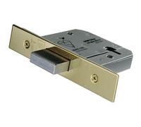 Loops 76mm 5 Lever Mechanism BS Deadlock Stainless Brass Door Security Latch in Metallics Loops Metallics