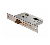 Loops 76mm Contract Euro Profile Sashlock Square Forend Nickel Plated Door Latch in Metallics Loops Metallics