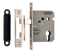 76mm Contract Euro Profile Sashlock Square Forend Satin Nickel Door Latch