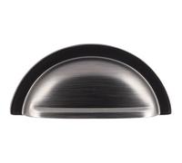 Loops 76mm Cup Pull Handle Gun Metal Traditional Cabinet / Drawer Handle