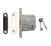 Loops 76mm Residential Standard Profile Deadlock - Electro Brass - Bs En 12209 Lock