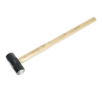 Loops 7lb Hardened Sledge Hammer - Hickory Wooden Shaft - Drop Forged Carbon Steel in Metallics Loops Metallics