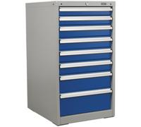 Loops 8 Drawer Industrial Cabinet - Heavy Duty Drawer Slides - High Quality Lock Loops Multicolor