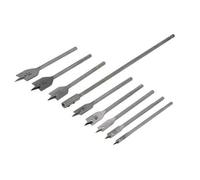 8 Piece 6mm 32mm Flat Bit Set 300mm Extension Bar Drilling Hard & Soft Wood