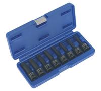 Loops 8 Piece Impact Socket Bit Set - 1/2" Square Drive - TRX-Star - Chromoly Steel in Metallics Loops Metallics