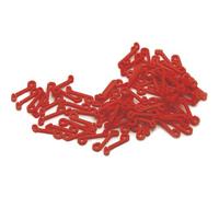 Loops 80 Pack Football Net Fast Clips - Goal Post Netting Fixings - Red Plastic