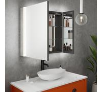 Loops 800 x 700mm IP44 LED Twin Bathroom Mirror Cabinet - Bluetooth Speaker & Demister Loops Multicolor