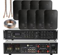 Loops 800W Bluetooth Sound System 8X 200W Black Wall Speaker 4 Zone Matrix Amplifier