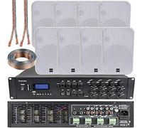 Loops 800W Bluetooth Sound System 8x 200W White Wall Speaker 4 Zone Matrix Amplifier