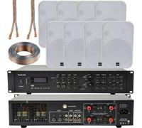 Loops 800W Bluetooth Sound System 8X 200W White Wall Speaker 4 Zone Matrix Amplifier