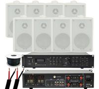 800W LOUD Outdoor Bluetooth System 8x White Speaker Weatherproof Garden Music