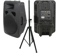 Loops 80W 8" Active Karaoke Speaker & Heavy Duty DJ PA Stand Moulded Amp System Loops Multicolor