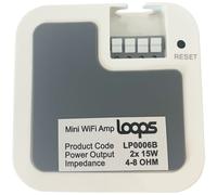 Loops 80W Mini WiFi Stereo Amplifier & 2x 70W Black Wall Mounted Speaker Audio System Loops Black