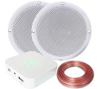 80W Mini WiFi Stereo Amplifier & 2x 80W Bathroom Ceiling Speaker Audio System