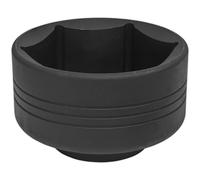 Loops 85mm Commercial 6 Point Impact Socket Bit - 1" Square Drive - Drop Forged Steel in Metallics Loops Metallics