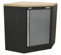 865mm Modular Corner Floor Cabinet - Adjustable Shelf - Lockable Door - 2 Keys