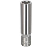 Loops 8mm Forged Steel Deep Drive Socket - 1/4" Square Drive Chrome Vanadium Socket in Metallics Loops Metallics