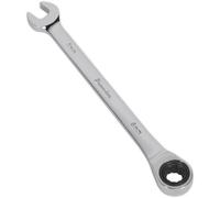 Loops 8mm Ratchet Combination Spanner - Chrome Vanadium Steel - 72 Tooth Ratchet Ring in Metallics Loops Metallics