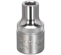 Loops 8mm Steel Drive Socket - 1/2" Square Drive - Chrome Vanadium Wrench Socket in Metallics Loops Metallics