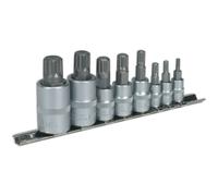 Loops 8pc Spline Socket Bit Set - 1/4" 3/8" 1/2" Square Drive - M4 to M16 - S2 Steel in Metallics Loops Metallics