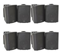 Loops 8X 120W Black Wall Mounted Stereo Speakers 6.5" 8Ohm Premium Home Audio Music