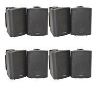 Loops 8x 120W Black Wall Mounted Stereo Speakers 6.5" 8Ohm Premium Home Audio Music Loops Black