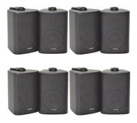 Loops 8X 60W 2 Way Black Wall Mounted Stereo Speakers 3" 8Ohm Mini Background Music