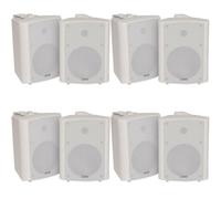 Loops 8X 90W White Wall Mounted Stereo Speakers 5.25" 8Ohm Quality Home Audio Music