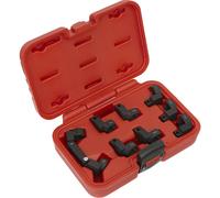 Loops 9 Piece Injector Pipe Socket Set - Flexible 3/8" Sq Drive - Crows Foot Injector Loops Multicolor